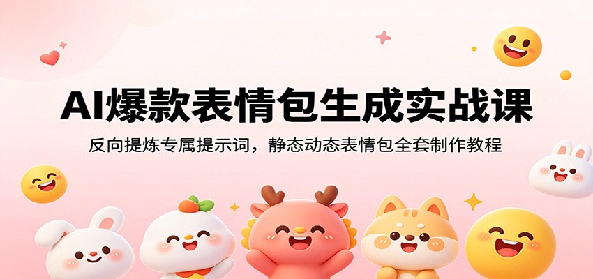 AI爆款表情包生成实战课：反向提炼专属提示词，静态动态表情包全套制作教程-heixxmi
