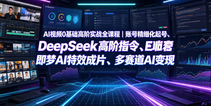 AI视频0基础高阶实战全课程｜账号精细化起号、DeepSeek高阶指令、即梦AI特效成片、多赛道AI短视频量产变现-heixxmi