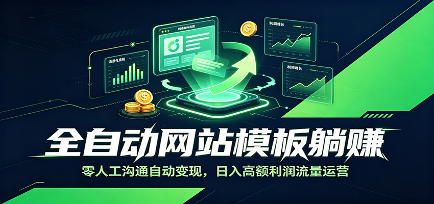 全自动网站模板躺赚：零人工沟通自动变现，日入高额利润流量运营-heixxmi