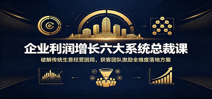 企业利润增长六大系统总裁课：破解传统生意经营困局，获客团队激励全维度落地方案-heixxmi