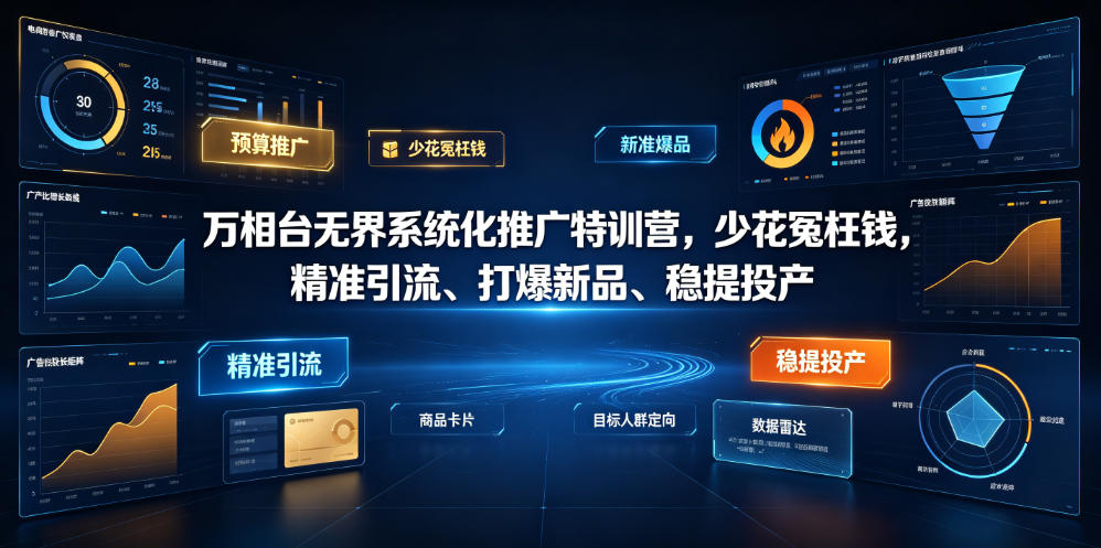 万相台无界系统化推广特训营VI0.0，少花冤枉钱，精准引流、打爆新品、稳提投产(全程录音+字幕)-heixxmi