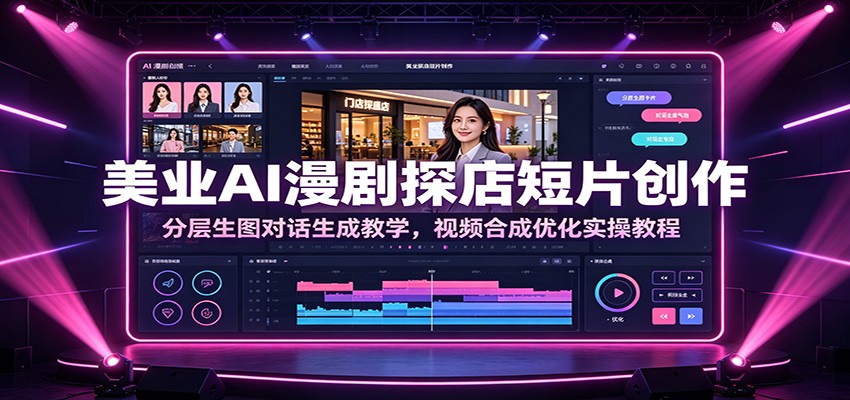 美业AI漫剧探店短片创作：分层生图对话生成教学，视频合成优化实操教程-heixxmi