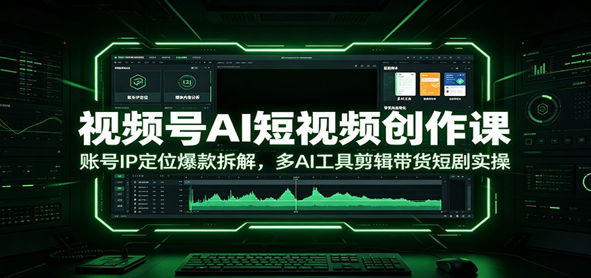 视频号AI短视频创作课：账号IP定位爆款拆解，多AI工具剪辑带货短剧实操-heixxmi