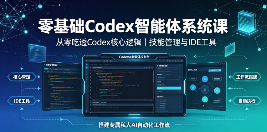 零基础Codex智能体系统课｜从零吃透Codex核心逻辑、技能管理与IDE工具，搭建专属私人AI自动化工作流-heixxmi
