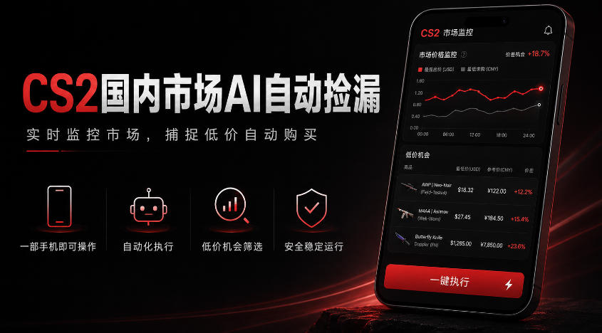 游戏市场AI自动监控，实时检测差价捡漏，简单轻松，日入300+【揭秘】-heixxmi