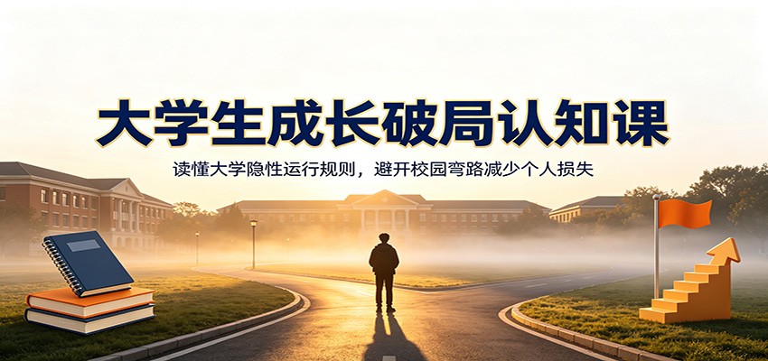 大学生成长破局认知课：读懂大学隐性运行规则，避开校园弯路减少个人损失-heixxmi