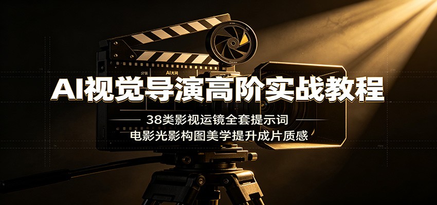 AI视觉导演高阶实战教程：38类影视运镜全套提示词，电影光影构图美学提升成片质感-heixxmi