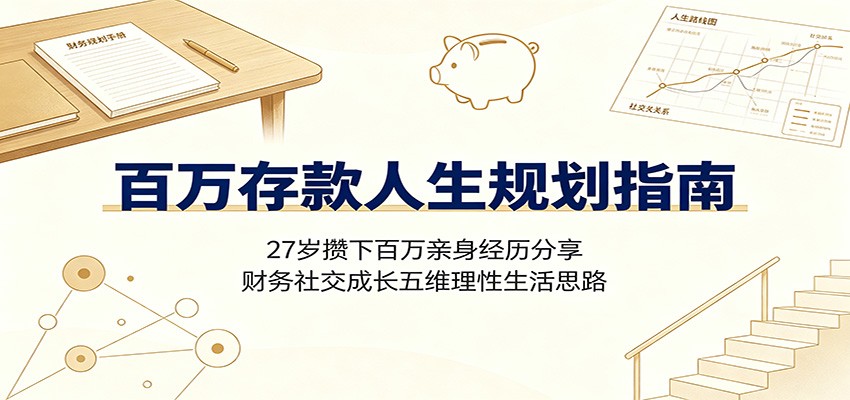 百万存款人生规划指南：27岁攒下百万亲身经历分享，财务社交成长五维理性生活思路-heixxmi