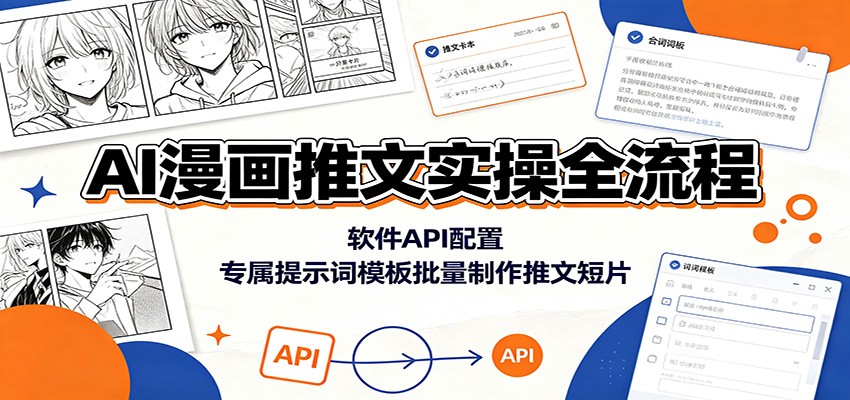 AI漫画推文实操全流程：软件API配置，专属提示词模板批量制作推文短片-heixxmi
