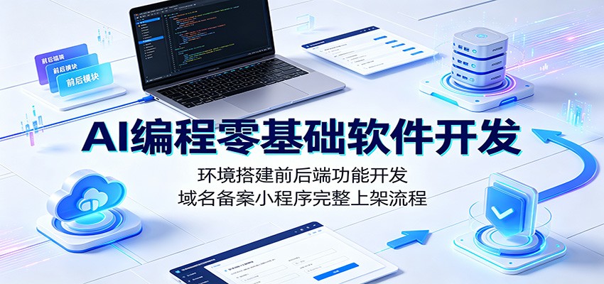 AI编程零基础软件开发：环境搭建前后端功能开发，域名备案小程序完整上架流程-heixxmi