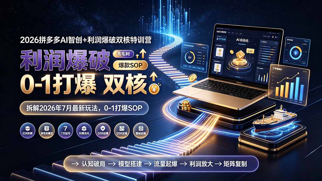 2026拼多多AI智创+利润爆破双核特训营-拆解2026年7月最新玩法，0-1打爆SOP-heixxmi