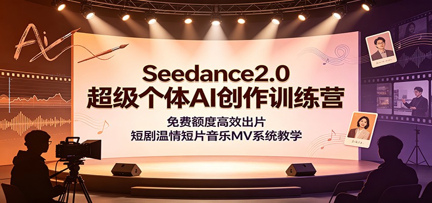 Seedance2.0超级个体AI创作训练营：免费额度高效出片，短剧温情短片音乐MV系统教学-heixxmi
