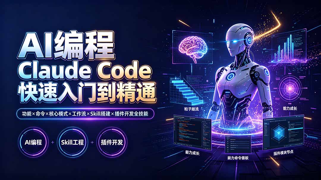AI编程 Claude Code快速入门到精通：功能×命令×核心模式×工作流×Skill搭建×插件开发全技能-heixxmi