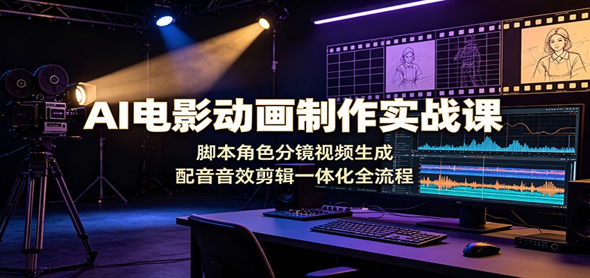 AI电影动画制作实战课：脚本角色分镜视频生成，配音音效剪辑一体化全流程-heixxmi