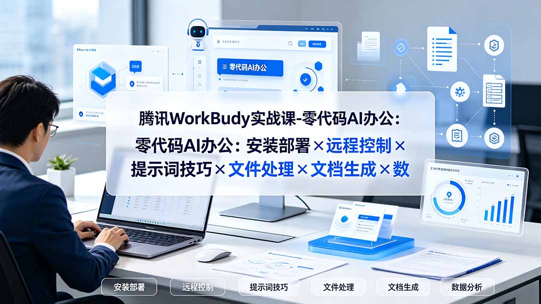腾讯WorkBuddy实战课-零代码AI办公：安装部署×远程控制×提示词技巧×文件处理×文档生成×数据分析-heixxmi
