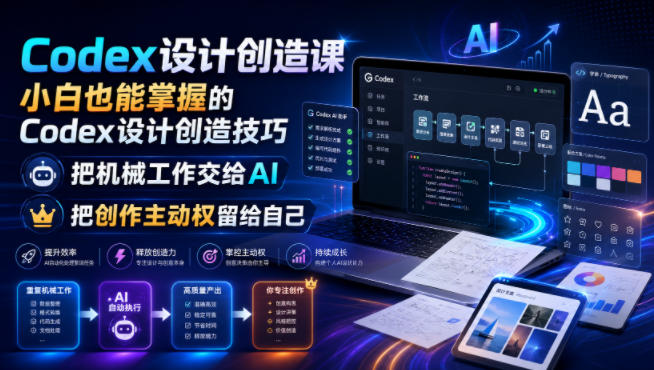 Codex设计创造课，小白也能掌握的Codex设计创造技巧，把机械工作交给AI，把创作主动权留给自己-heixxmi
