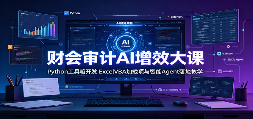 财会审计AI增效大课：Python工具箱开发，ExcelVBA加载项与智能Agent落地教学-heixxmi