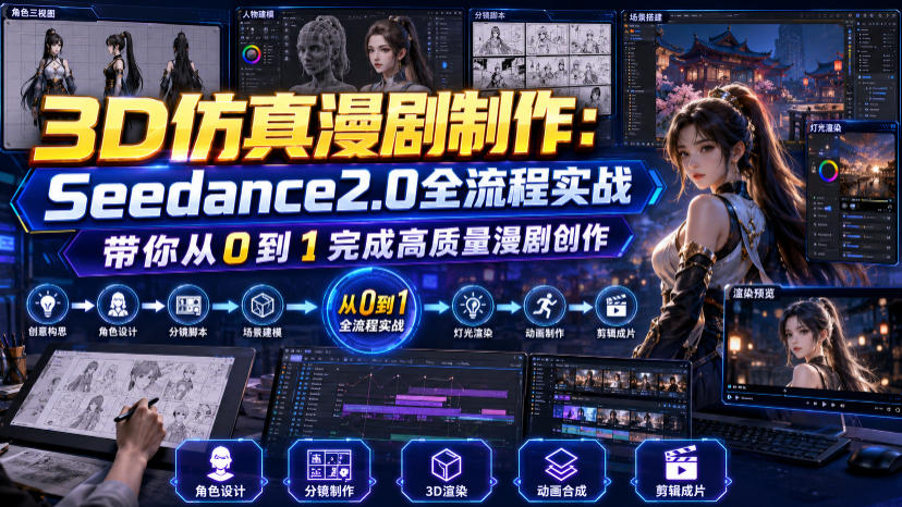 3D仿真漫剧制作：Seedance2.0全流程实战，带你从0到1完成高质量漫剧创作-heixxmi