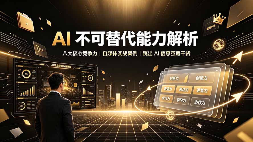 付费文章：AI 不可替代能力解析▸八大核心竞争力｜自媒体实战案例｜跳出 AI 信息茧房干货-heixxmi