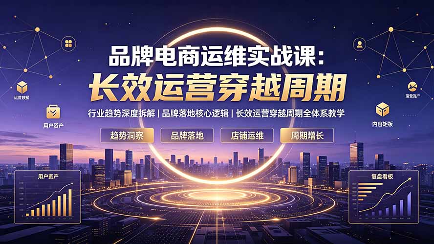 品牌电商运维实战课：行业趋势深度拆解｜品牌落地核心逻辑｜长效运营穿越周期全体系教学-heixxmi