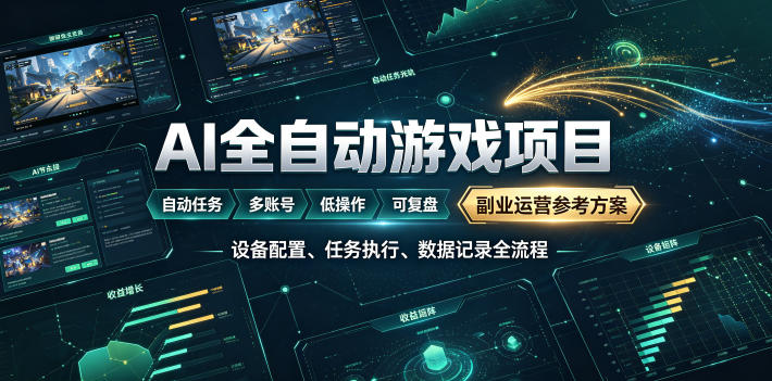 AI全自动游戏躺賺副业：日入几百，稳定运行三年的项目！【揭秘】-heixxmi