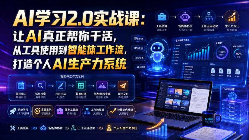AI学习2.0实战课：让AI真正帮你干活，从工具使用到智能体工作流，打造个人AI生产力系统-heixxmi
