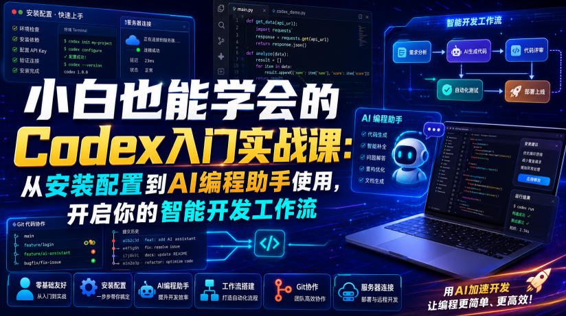小白也能学会的Codex入门实战课：从安装配置到AI编程助手使用，开启你的智能开发工作流-heixxmi