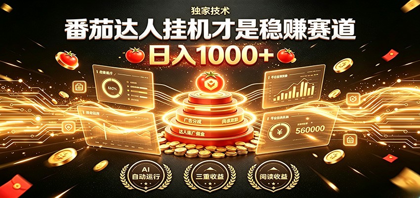 别再瞎找副业！番茄达人挂机才是稳赚赛道 日入1000+-heixxmi
