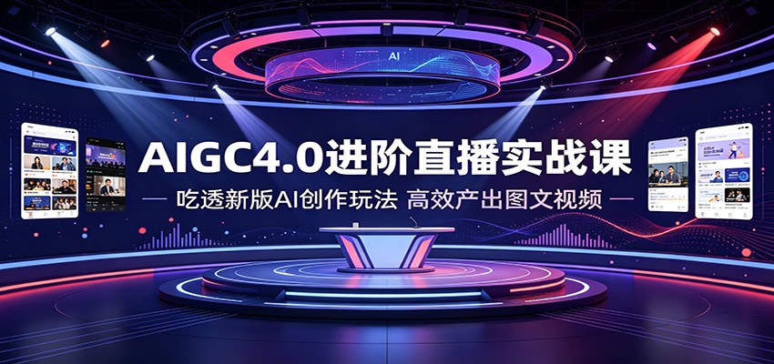 AIGC4.0进阶直播实战课：吃透新版AI创作玩法，高效产出图文视频-heixxmi