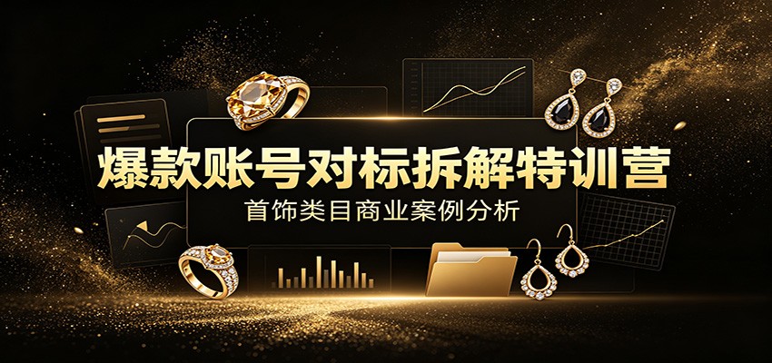 爆款账号对标拆解特训营：首饰类目商业案例分析，配套完整资料内容-heixxmi