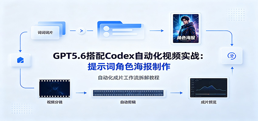 GPT5.6搭配Codex自动化视频实战：提示词角色海报制作，自动化成片工作流拆解教程-heixxmi