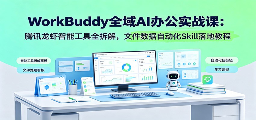 WorkBuddy全域AI办公实战课：腾讯龙虾智能工具全拆解，文件数据自动化Skill落地教程-heixxmi
