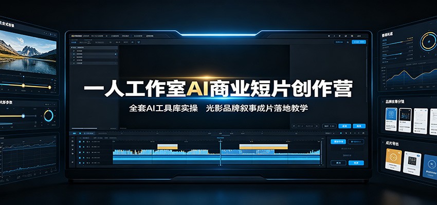 一人工作室AI商业短片创作营：全套AI工具库实操，光影品牌叙事成片落地教学-heixxmi