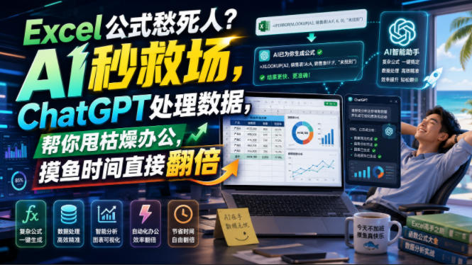 Excel公式愁死人？AI秒救场，ChatGPT处理数据，帮你甩枯燥办公，摸鱼时间直接翻倍【原创双语字幕】-heixxmi