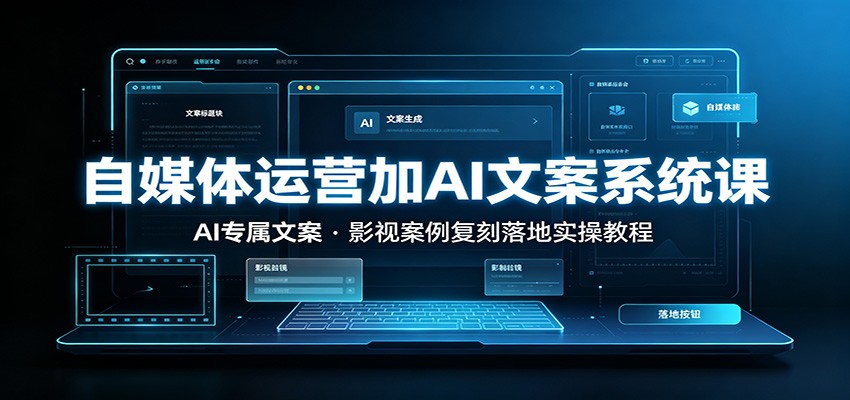 自媒体运营加AI文案系统课：：AI专属文案，影视案例复刻落地实操教程-heixxmi