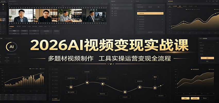 2026AI视频变现实战课：多题材视频制作，工具实操运营变现全流程-heixxmi