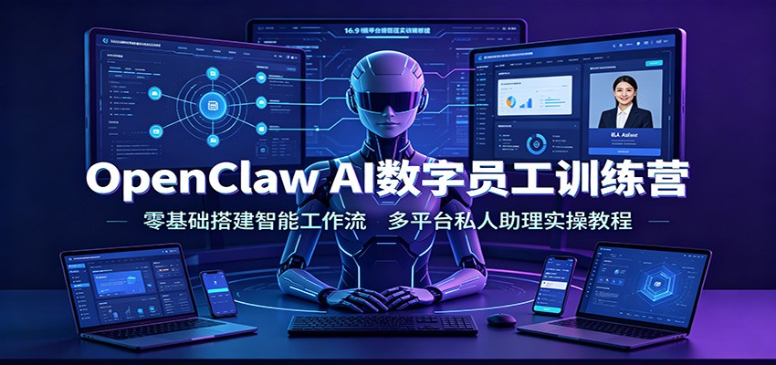 OpenClaw AI数字员工训练营：零基础搭建智能工作流，多平台私人助理实操教程-heixxmi