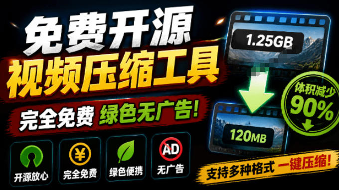 Github开源视频压缩瘦身工具，轻松压缩90%，并保持画质清晰，完全免费绿色无广告！VideoSlim-heixxmi