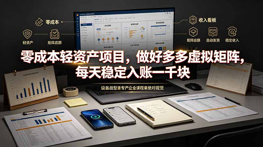 零成本轻资产项目，做好多多虚拟矩阵，每天稳定入账一千块-heixxmi