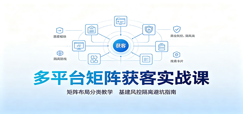 多平台矩阵获客实战课：矩阵布局分类教学，基建风控隔离避坑指南-heixxmi