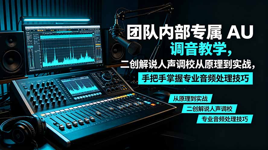 某大佬团队内部专属 AU 调音教学，二创解说人声调校从原理到实战，手把手掌握专业音频处理技巧-heixxmi