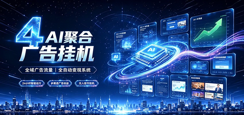 全域广告流量聚合，AI无人挂机稳赚佣金，打造长期稳定被动收入副业-heixxmi