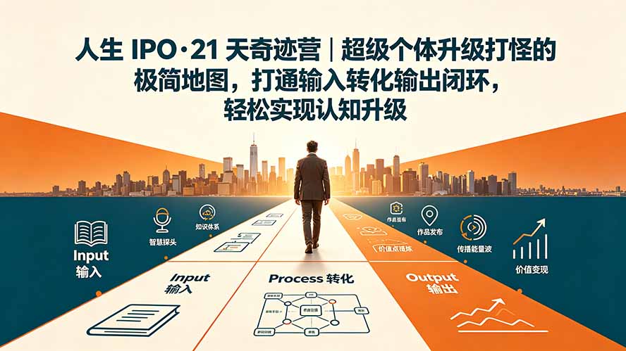 人生 IPO-21 天奇迹营｜超级个体升级打怪的极简地图，打通输入转化输出闭环，轻松实现认知升级-heixxmi