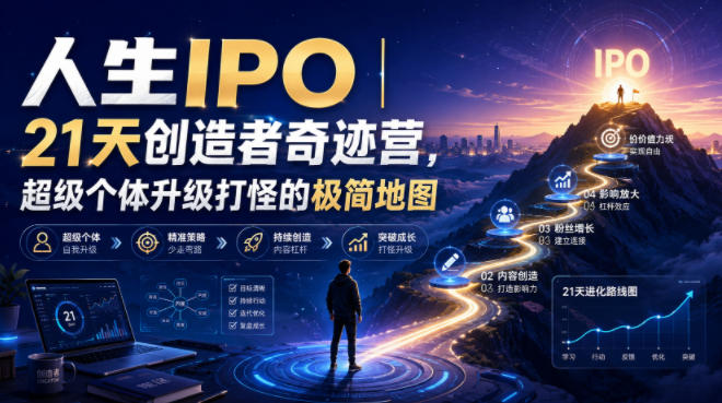 人生IPO︱21天创造者奇迹营，​超级个体升级打怪的极简地图-heixxmi