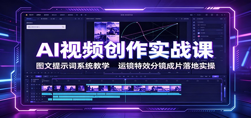AI视频创作实战课：图文提示词系统教学，运镜特效分镜成片落地实操-heixxmi