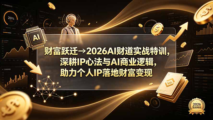 财富跃迁→2026AI财道实战特训，深耕IP心法与AI商业逻辑，助力个人IP落地财富变现-heixxmi