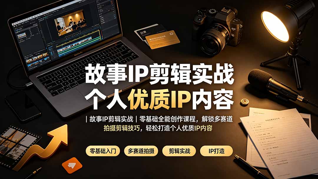 故事IP剪辑实战｜零基础全能创作课程，解锁多赛道拍摄剪辑技巧，轻松打造个人优质IP内容-heixxmi