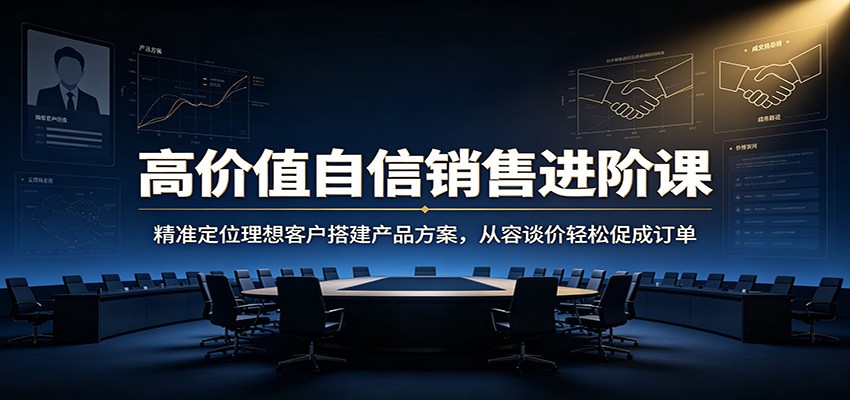 高价值自信销售进阶课：精准定位理想客户搭建产品方案，从容谈价轻松促成订单-heixxmi