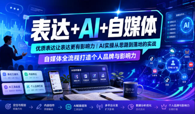 表达+AI+自媒体，优质表达让表达更有影响力|AI实操从思路到落地的实战|自媒体全流程打造个人品牌与影响力-heixxmi