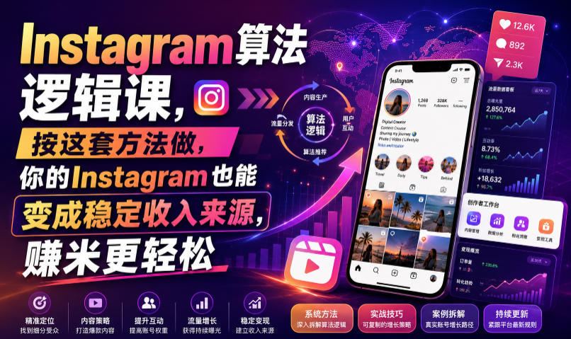 Instagram算法逻辑课，按这套方法做，你的Instagram也能变成稳定收入来源，賺米更轻松【原创双语字幕】-heixxmi